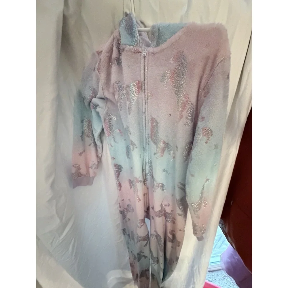 Children's PJ Place Unicorn Girls XL Size 14 Pajamas One Piece Halloween Costume